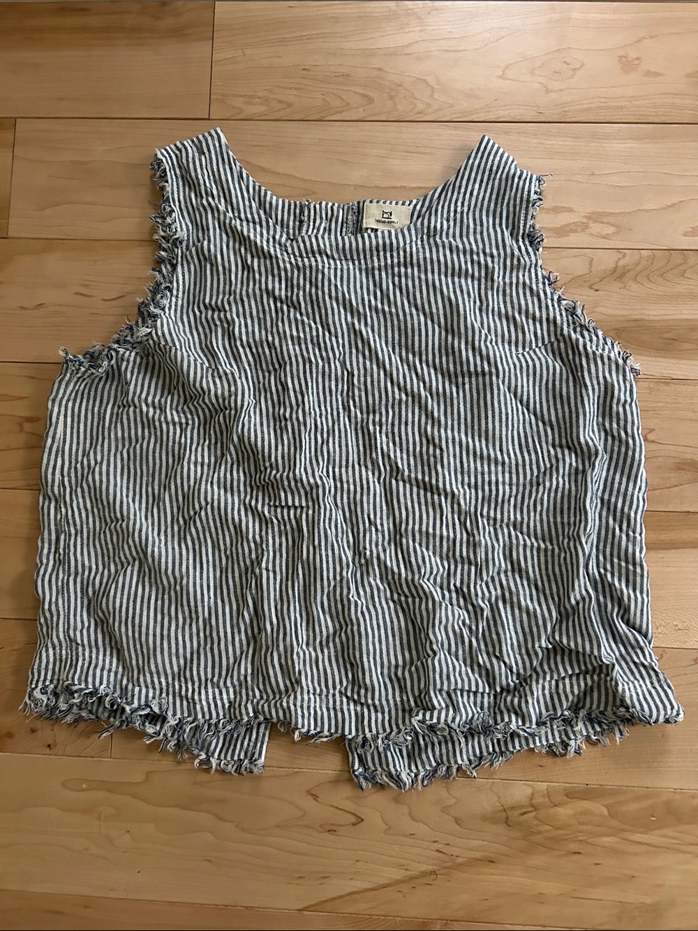Thread & Supply Navy and White Striped Sleeveless Top